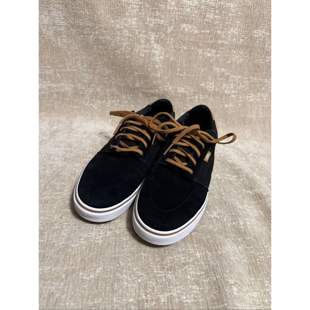 Vans Men's Lindero Suede Leather Lace Up Low Top Skateboard Shoes Black Sz 11.5